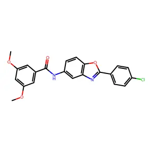 N-[2-(4-chlorophenyl)-1,3-benzoxazol-5-yl]-3,5-dimethoxybenzamide structure