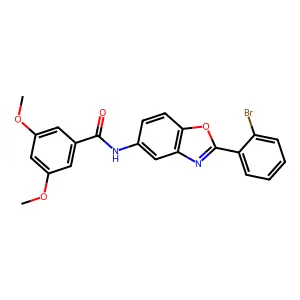 N-[2-(2-bromophenyl)-1,3-benzoxazol-5-yl]-3,5-dimethoxybenzamide structure