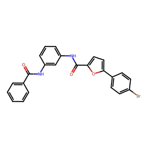 N-(3-benzamidophenyl)-5-(4-bromophenyl)furan-2-carboxamide structure