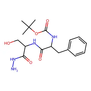 tert-butyl N-[1-[(1-hydrazinyl-3-hydroxy-1-oxopropan-2-yl)amino]-1-oxo-3-phenylpropan-2-yl]carbamate structure