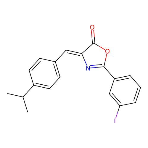 (Z)-2-(3-iodophenyl)-4-(4-isopropylbenzylidene)oxazol-5(4H)-one structure