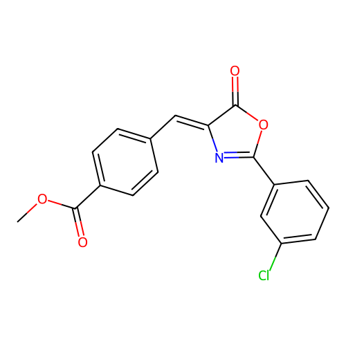 methyl 4-{(Z)-[2-(3-chlorophenyl)-5-oxo-1,3-oxazol-4(5H)-ylidene]methyl}benzoate structure