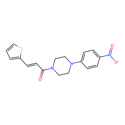 1-[4-(4-Nitrophenyl)piperazin-1-yl]-3-thiophen-2-ylprop-2-en-1-one structure