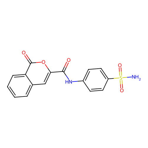 1-oxo-N-(4-sulfamoylphenyl)-1H-isochromene-3-carboxamide structure