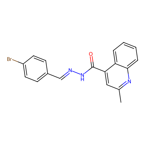 N'-[(E)-(4-bromophenyl)methylidene]-2-methylquinoline-4-carbohydrazide structure