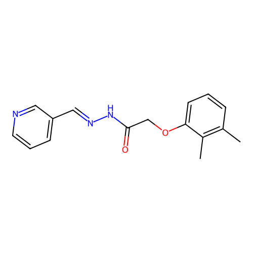 (E)-2-(2,3-dimethylphenoxy)-N'-(pyridin-3-ylmethylene)acetohydrazide structure