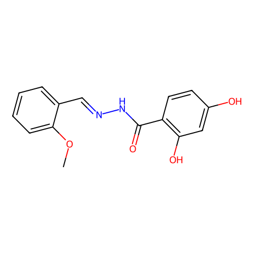 2,4-dihydroxy-N-[(2-methoxyphenyl)methylideneamino]benzamide structure