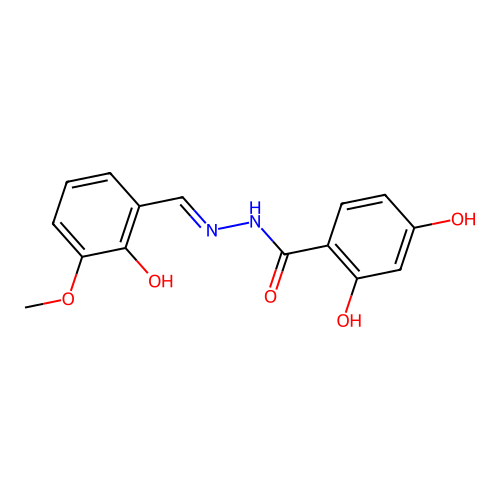 2,4-dihydroxy-N-[(2-hydroxy-3-methoxyphenyl)methylideneamino]benzamide structure