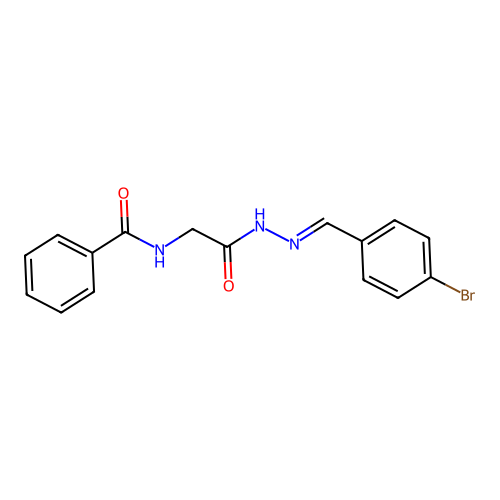 N-{2-[2-(4-bromobenzylidene)hydrazino]-2-oxoethyl}benzamide structure