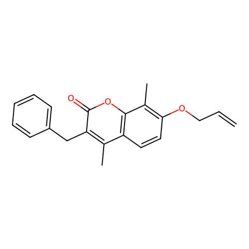 7-(allyloxy)-3-benzyl-4,8-dimethyl-2H-chromen-2-one structure