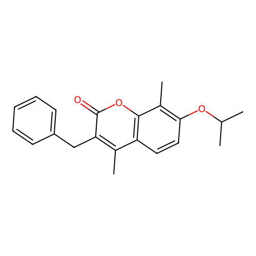 3-benzyl-7-isopropoxy-4,8-dimethyl-2H-chromen-2-one structure