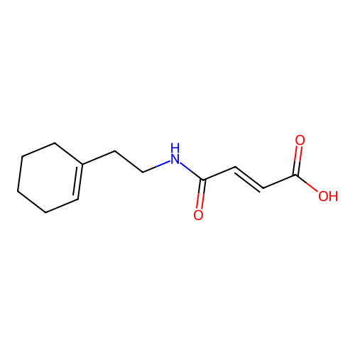 (E)-4-[2-(cyclohexen-1-yl)ethylamino]-4-oxobut-2-enoic acid structure