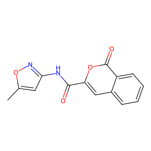 N-(5-methyl-1,2-oxazol-3-yl)-1-oxo-1H-isochromene-3-carboxamide structure