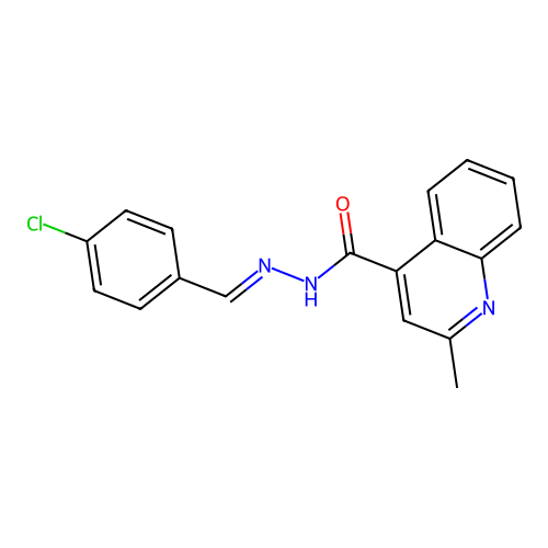 N'-[(E)-(4-chlorophenyl)methylidene]-2-methylquinoline-4-carbohydrazide structure