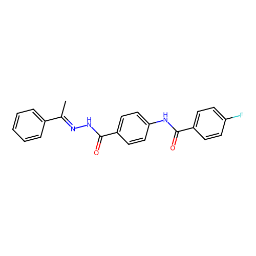 4-[(4-fluorobenzoyl)amino]-N-[(E)-1-phenylethylideneamino]benzamide structure