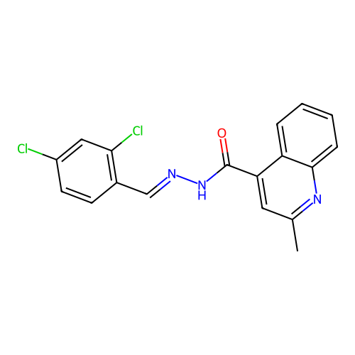 N'-[(E)-(2,4-dichlorophenyl)methylidene]-2-methylquinoline-4-carbohydrazide structure