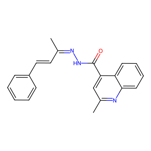 2-Methyl-N'-(4-phenylbut-3-EN-2-ylidene)quinoline-4-carbohydrazide structure