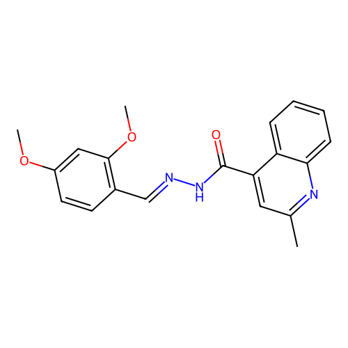 N'-[(E)-(2,4-dimethoxyphenyl)methylidene]-2-methylquinoline-4-carbohydrazide structure