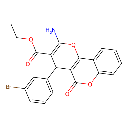 ethyl 2-amino-4-(3-bromophenyl)-5-oxo-4H-pyrano[3,2-c]chromene-3-carboxylate structure