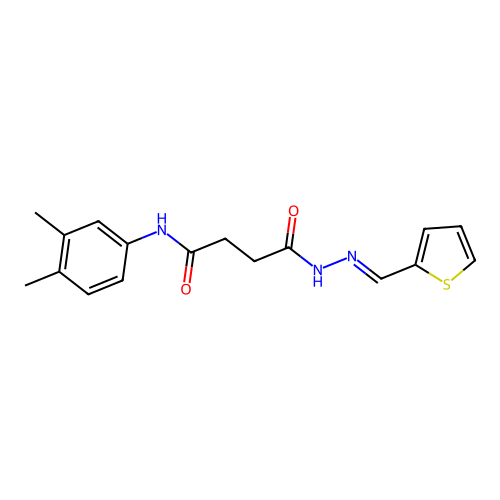 N-(3,4-dimethylphenyl)-4-oxo-4-[2-(thien-2-ylmethylene)hydrazino]butanamide structure