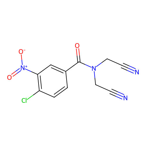 4-chloro-N,N-bis(cyanomethyl)-3-nitrobenzamide structure