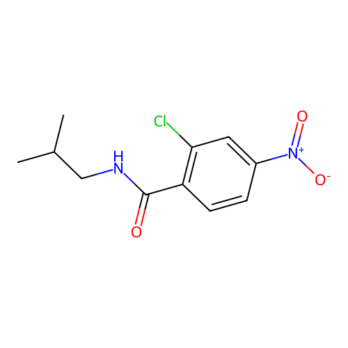 2-chloro-N-(2-methylpropyl)-4-nitrobenzamide structure
