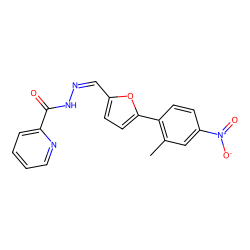 (Z)-N'-((5-(2-methyl-4-nitrophenyl)furan-2-yl)methylene)picolinohydrazide structure