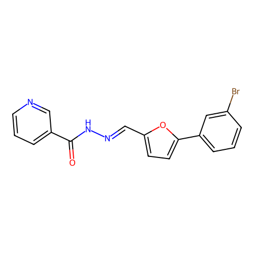 N'-{(E)-[5-(3-bromophenyl)furan-2-yl]methylidene}pyridine-3-carbohydrazide structure