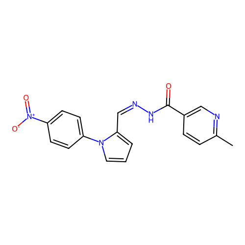 6-methyl-N'-{(Z)-[1-(4-nitrophenyl)-1H-pyrrol-2-yl]methylidene}pyridine-3-carbohydrazide structure