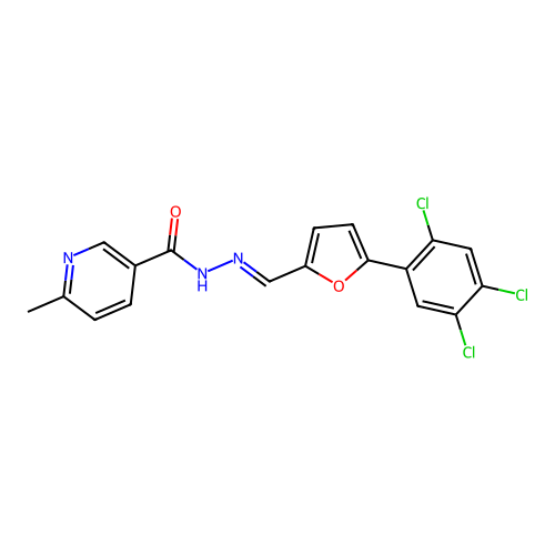 (E)-6-methyl-N'-((5-(2,4,5-trichlorophenyl)furan-2-yl)methylene)nicotinohydrazide structure