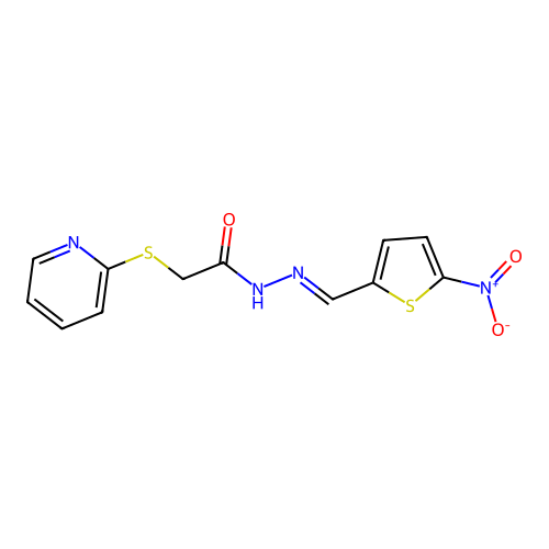 N'-((5-Nitro-2-thienyl)methylene)-2-(2-pyridinylthio)acetohydrazide structure