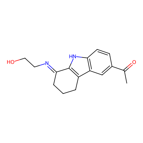 Ethanone, 1-[1,2,3,4-tetrahydro-1-(2-hydroxyethylimino)carbazol-6-yl]- structure