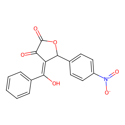 (4E)-4-[hydroxy(phenyl)methylidene]-5-(4-nitrophenyl)dihydrofuran-2,3-dione structure