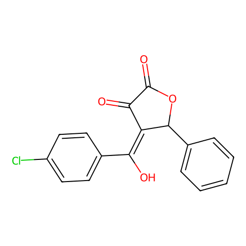 3-(4-chlorobenzoyl)-4-hydroxy-2-phenyl-2H-furan-5-one structure
