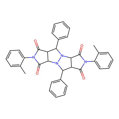 2,7-bis(2-methylphenyl)-5,10-diphenyltetrahydropyrrolo[3,4-c]pyrrolo[3',4':4,5]pyrazolo[1,2-a]pyrazole-1,3,6,8(2H,3aH,5H,7H)-tetrone structure
