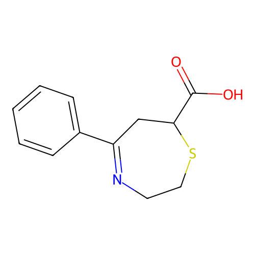 5-Phenyl-2,3,6,7-tetrahydro-1,4-thiazepine-7-carboxylic acid structure
