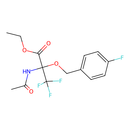 ethyl N-acetyl-3,3,3-trifluoro-2-[(4-fluorobenzyl)oxy]alaninate structure