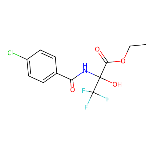 Ethyl 2-(4-chlorobenzamido)-3,3,3-trifluoro-2-hydroxypropanoate structure