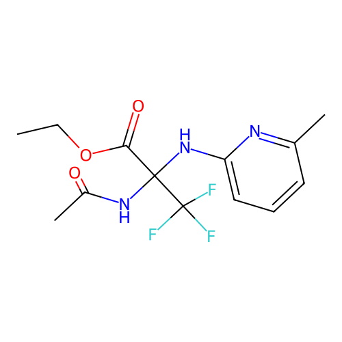 Ethyl 2-acetamido-3,3,3-trifluoro-2-((6-methylpyridin-2-yl)amino)propanoate structure