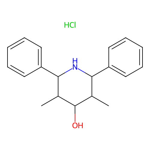 3,5-Dimethyl-2,6-diphenylpiperidin-4-ol hydrochloride structure