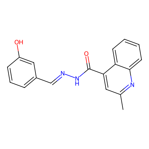 N'-[(E)-(3-hydroxyphenyl)methylidene]-2-methylquinoline-4-carbohydrazide structure