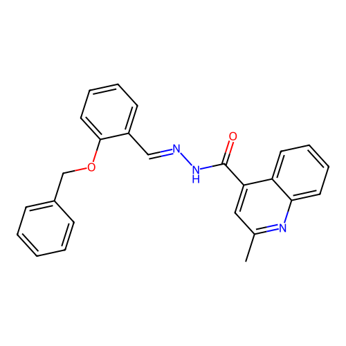 N'-{(E)-[2-(benzyloxy)phenyl]methylidene}-2-methylquinoline-4-carbohydrazide structure