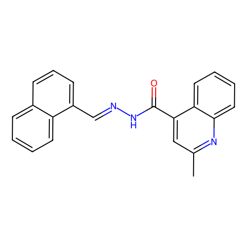 2-methyl-N'-[(E)-naphthalen-1-ylmethylidene]quinoline-4-carbohydrazide structure