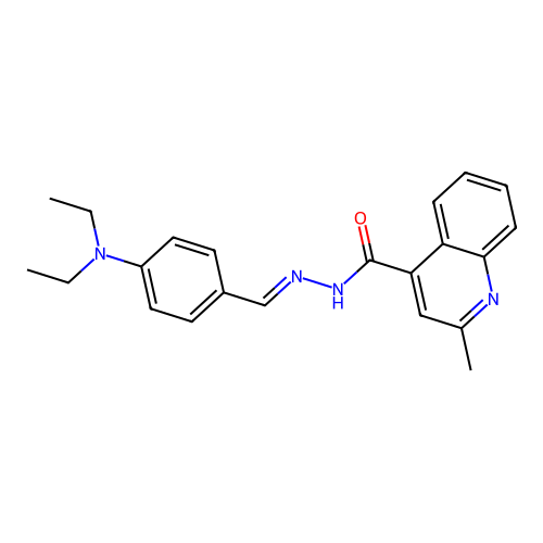 N'-(4-(diethylamino)benzylidene)-2-methylquinoline-4-carbohydrazide structure