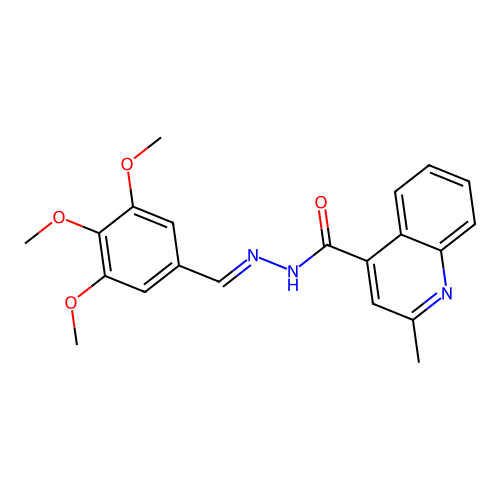 2-methyl-N'-[(E)-(3,4,5-trimethoxyphenyl)methylidene]quinoline-4-carbohydrazide structure