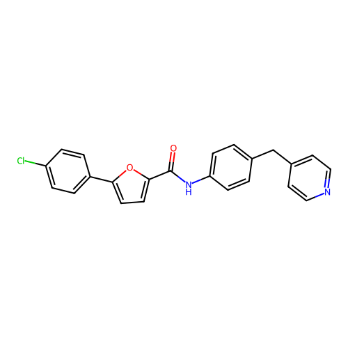 5-(4-chlorophenyl)-N-[4-(pyridin-4-ylmethyl)phenyl]furan-2-carboxamide structure