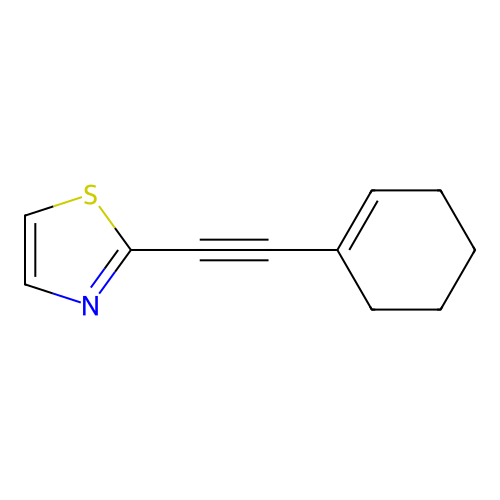 2-[2-(Cyclohexen-1-yl)ethynyl]-1,3-thiazole structure