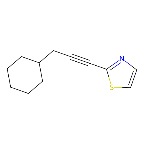 2-(3-Cyclohexyl-1-propynyl)-1,3-thiazole structure