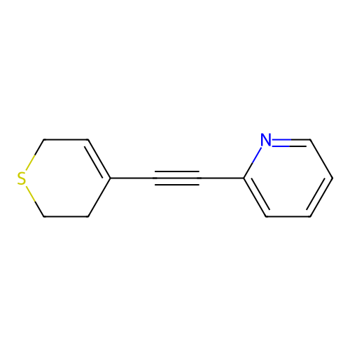 2-(3,6-dihydro-2H-thiopyran-4-ylethynyl)pyridine structure