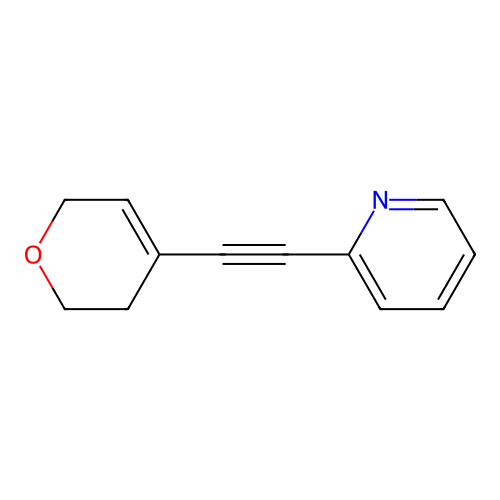2-(3,6-dihydro-2H-pyran-4-ylethynyl)pyridine structure